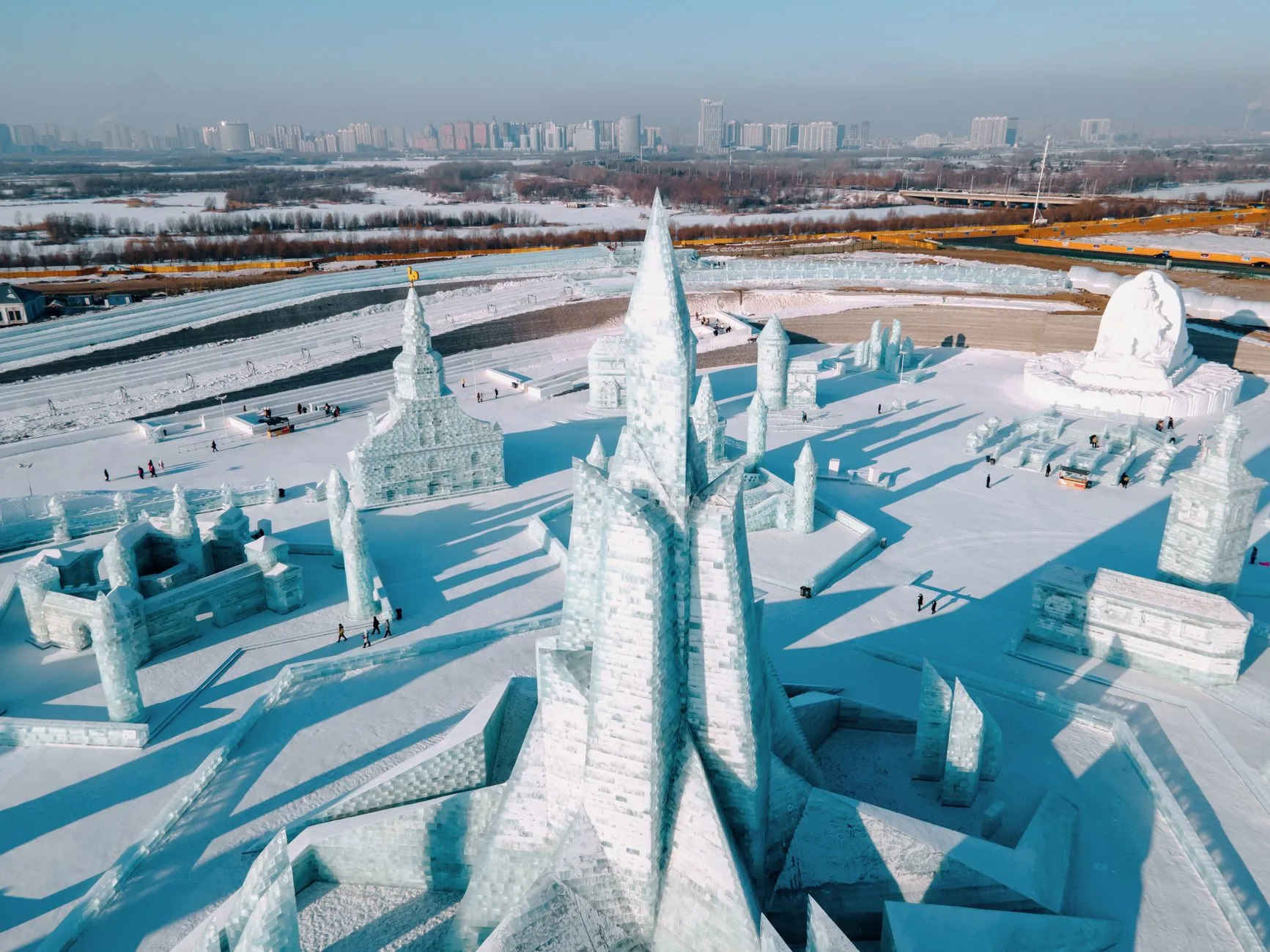 Ice sculptures at a Harbin winter ice festival