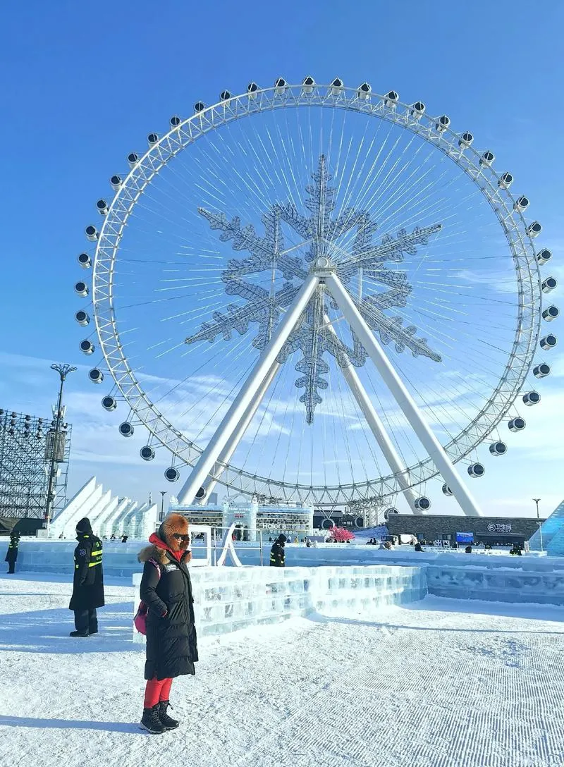The Snowflake Ferris Wheel at Harbin Ice and Snow World