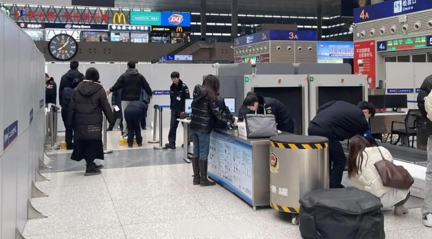 Security check at a high-speed rail station