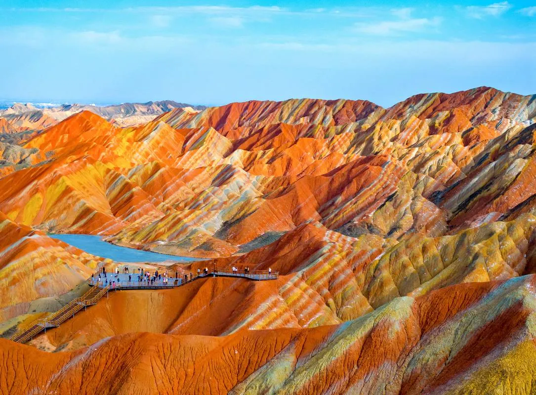 Zhangye Seven-Color Danxia — rainbow-striped hills