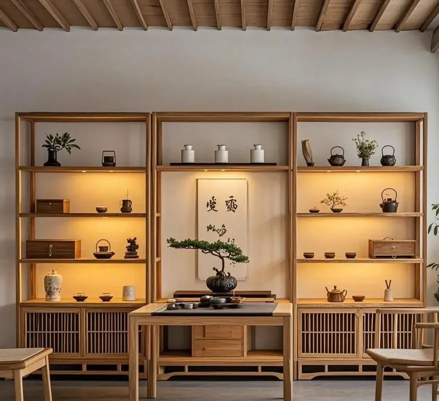 Interior of a traditional Chinese teahouse