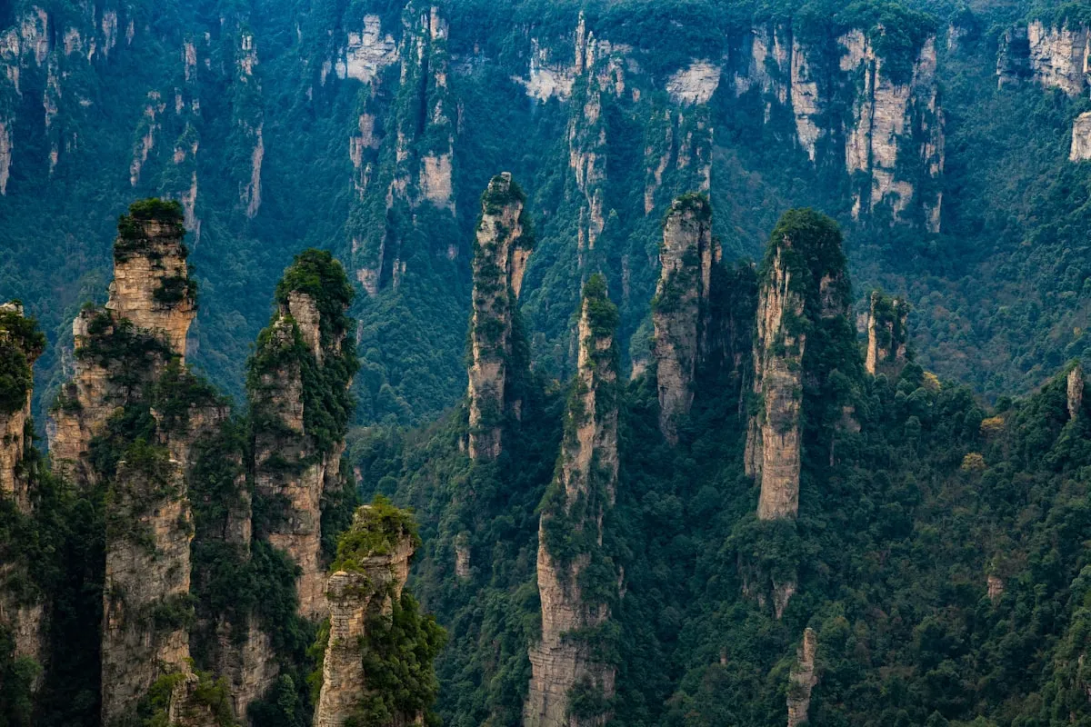 Avatar Hallelujah Mountain pillar emerging from clouds at Zhangjiajie